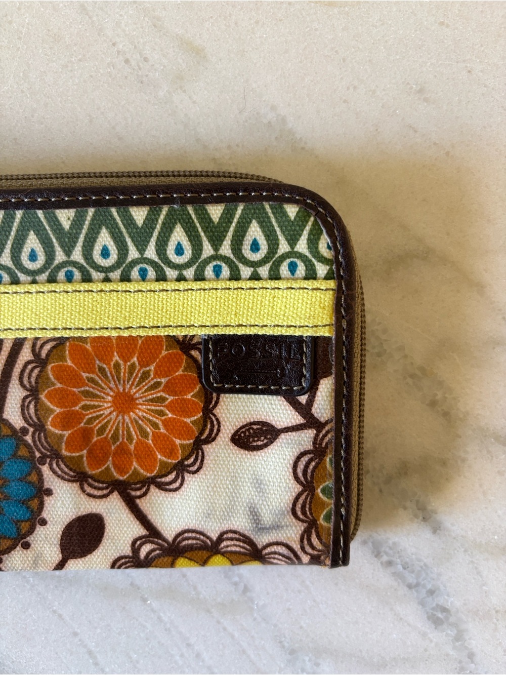 Boho Floral Pattern Multicolor Wristlet Wallet by Fossil - Picture 3 of 7